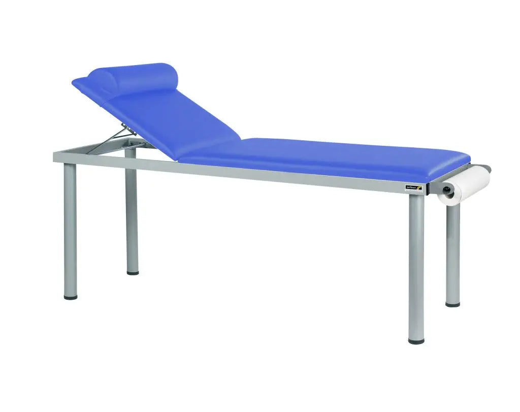 Blue Sunflower Practitioner Deluxe Examination Couch with adjustable headrest and sturdy frame, ideal for medical or therapy use