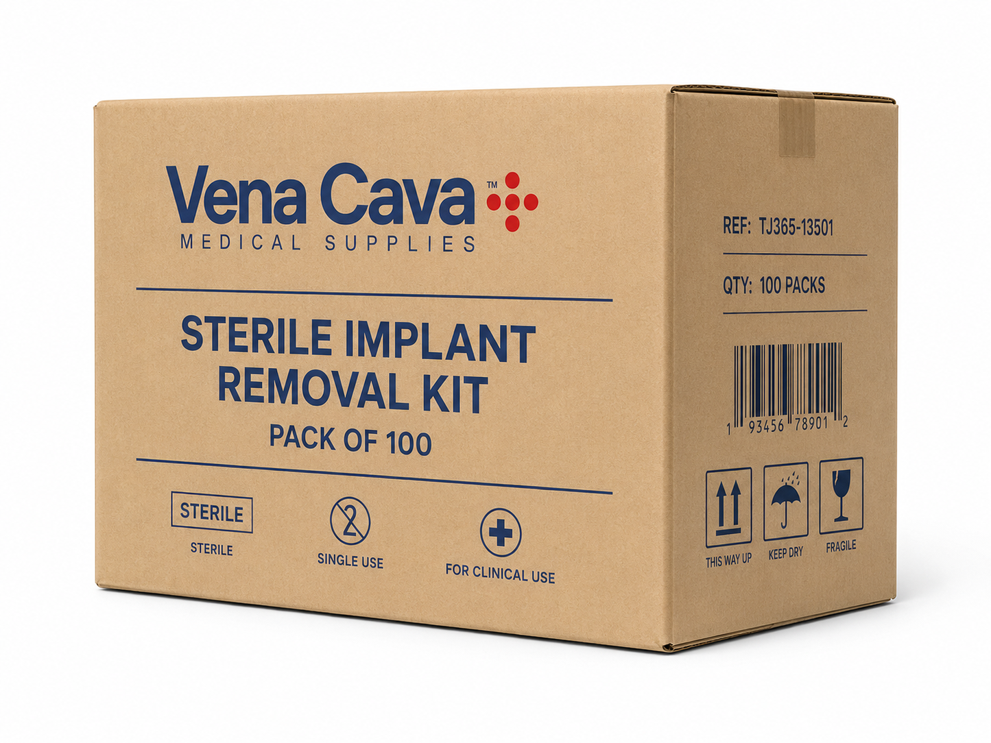 Vena Cava sterile implant removal kit with single-use obstetric and gynaecology procedure set, includes tools and accessories for implant removal.
