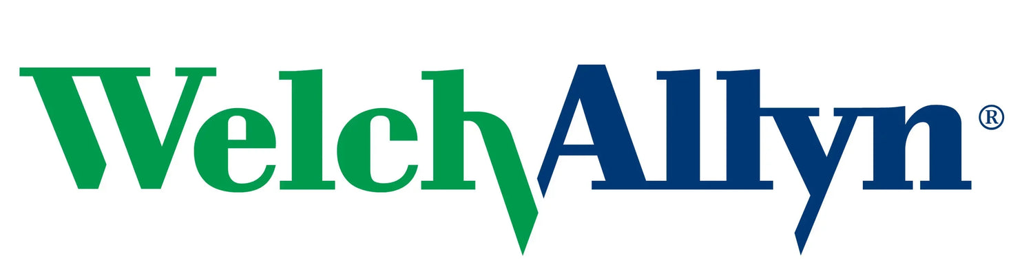 Welch Allyn medical equipment logo in green and blue on white background