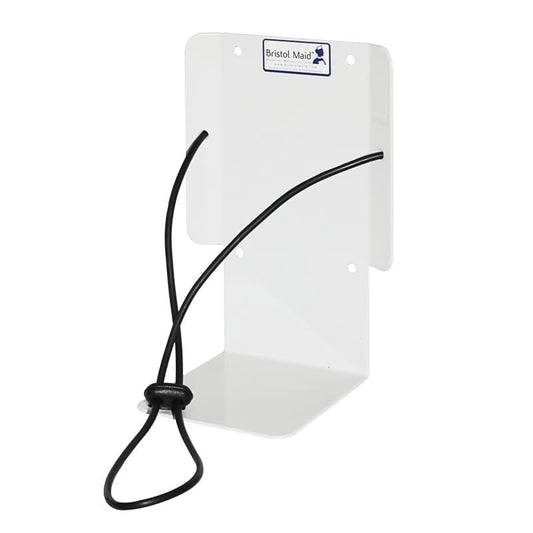Wall mounted Bristol Maid sharps box holder for safe needle disposal, featuring a secure metal design.