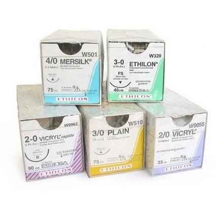 Mersilk Suture Cutting P Needle:26mm 45cm Black 3-0 2 x 24