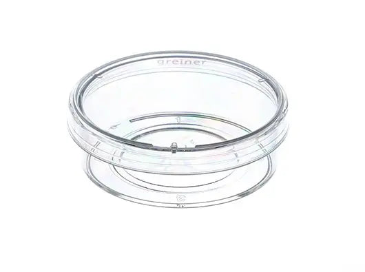 GBO CellView 35mm PS Cell Culture Dish for laboratory use with clear plastic dish and lid for cell growth experiments