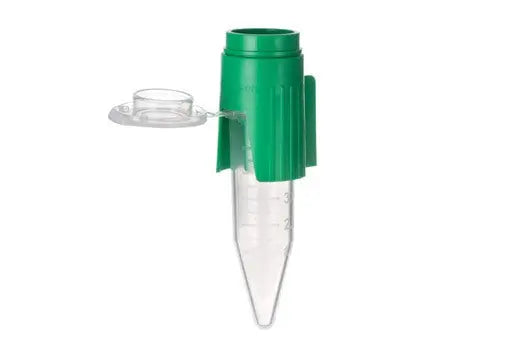 Sterile GBO EasyStrainer Cell Strainer, 40 µm small diameter, single-use, with a clear plastic housing and sterile packaging.