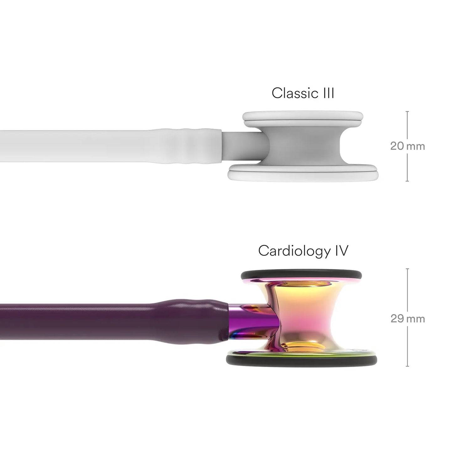 Littmann Cardiology IV Diagnostic Stethoscope: High Polish Rainbow & Plum - Violet Stem 6239