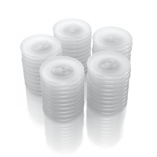 MDF Instruments Puresona® single-use diaphragms for stethoscopes, shown with poker chip packaging, high-quality medical accessory