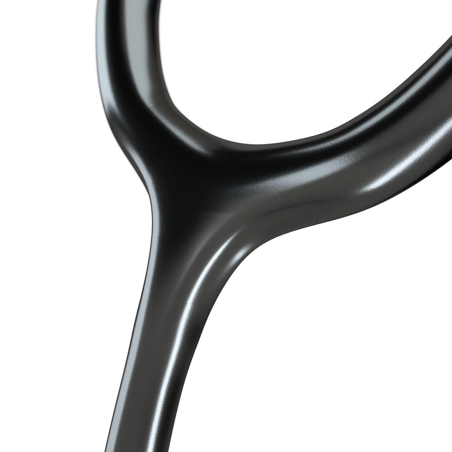 MDF Instruments MD One Epoch Titanium adult stethoscope with black tubing and rose gold accents, shown in close-up.