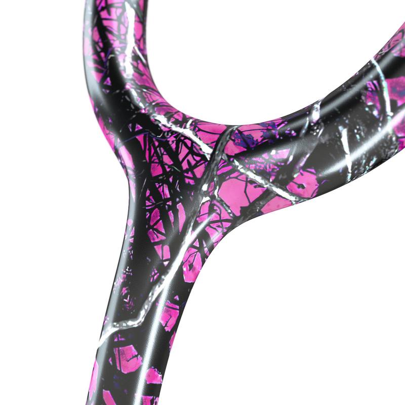 ProCardial Titanium adult cardiology stethoscope by MDF Instruments with muddy girl and blackout tubing, includes carrying case.