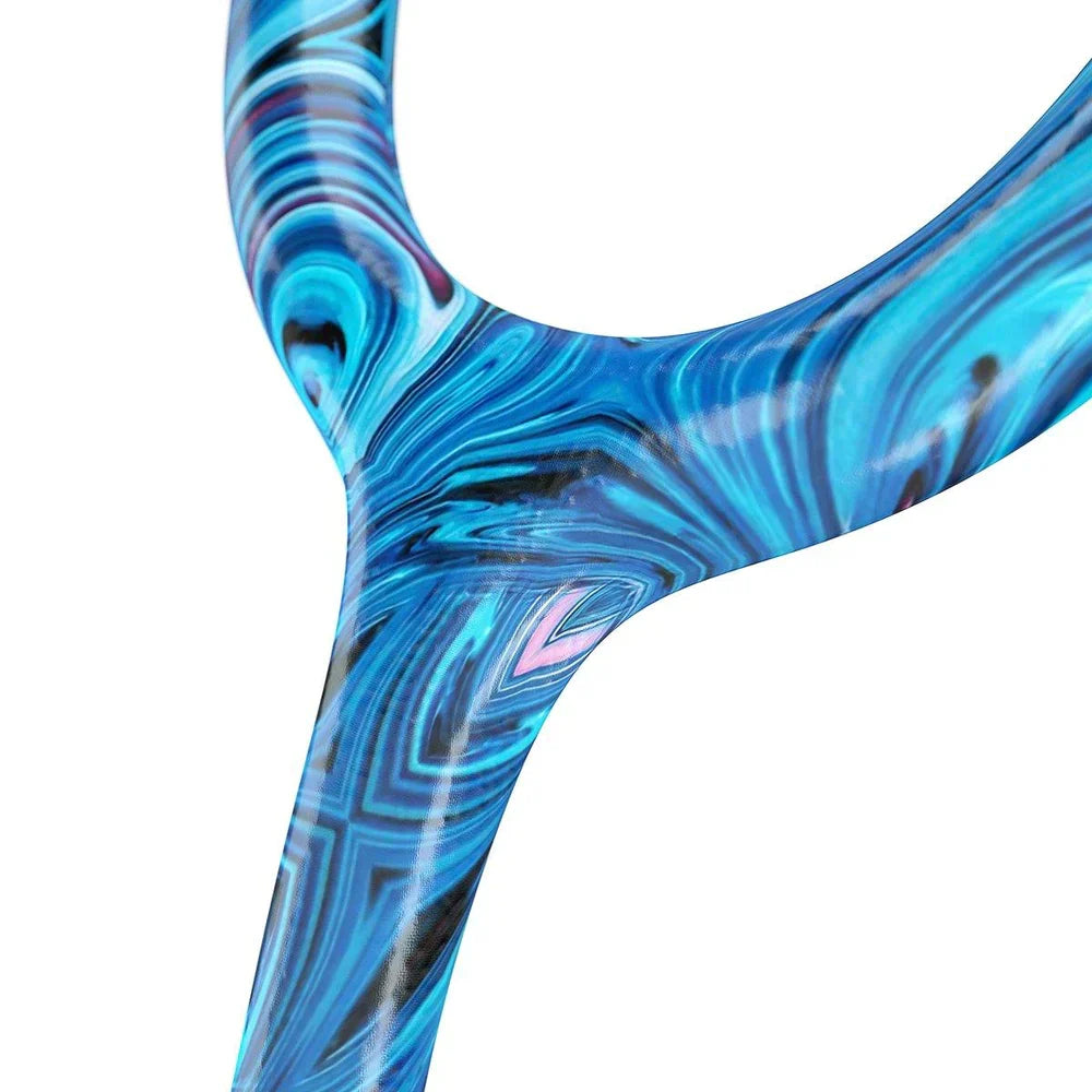 MDF ProCardial® Titanium adult cardiology stethoscope in Starry Night and Metalika colors with carrying case.