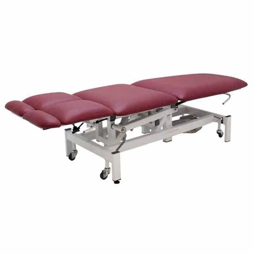 Electric MediPlinth general medical chair with tilting feature, measuring 186×63×91cm, designed for medical examinations and procedures.