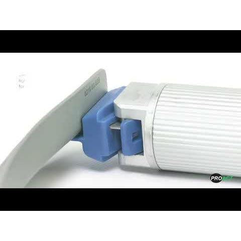 Pack of 10 Metal Max+ Combi laryngoscope blades with MAC 5 adult handles by ProAct, showing metallic blades and handles.