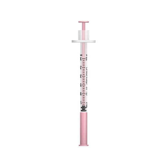 Unisharp 31G 0.3mL Fixed Needle Syringe - Pink Box of 100