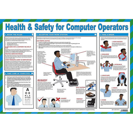Health & Safety Poster For Computer Operators