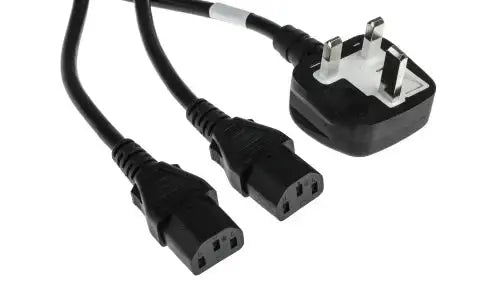Schuco 3M IEC mains cable with 13A UK plug, long power cord for electronic devices and appliances
