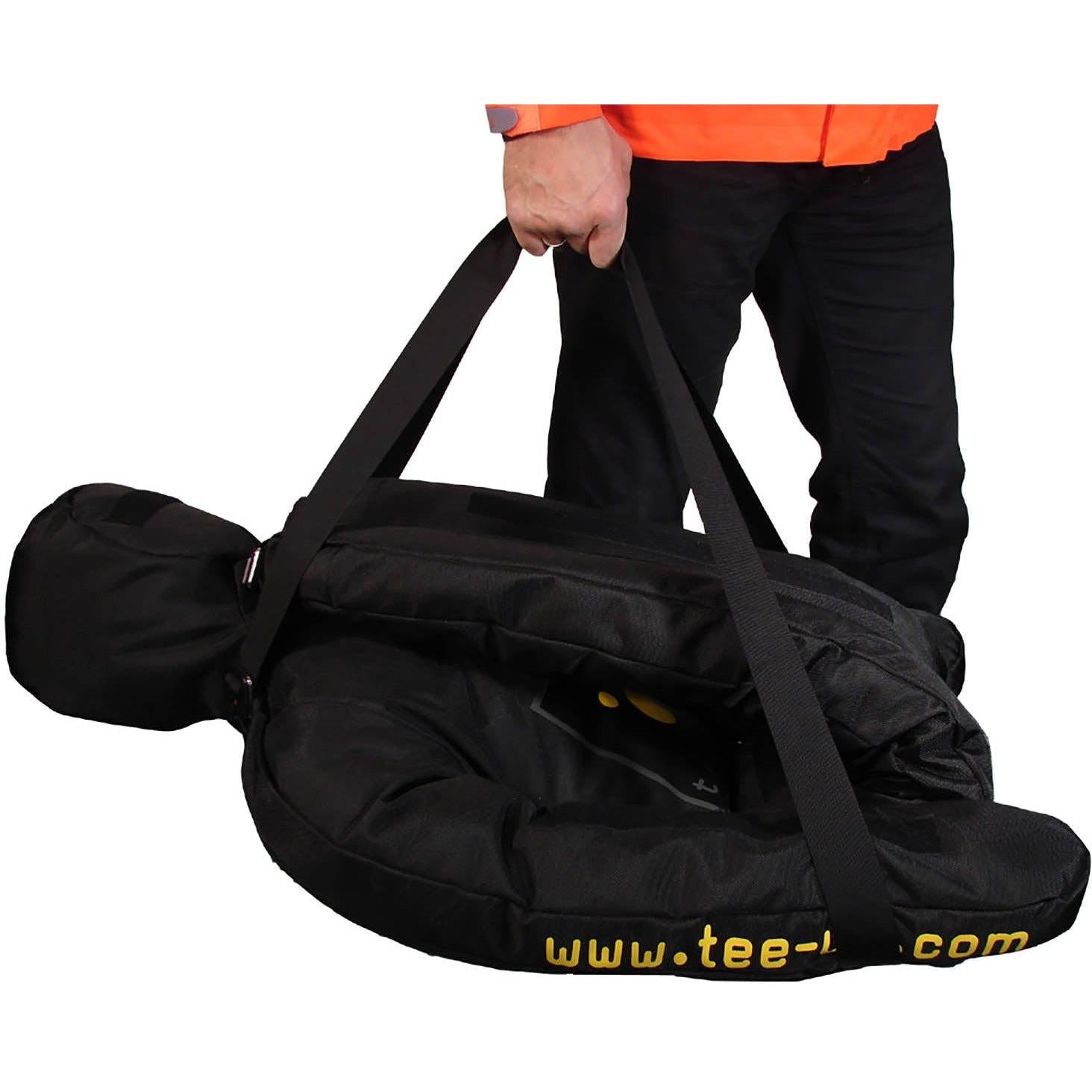 Crash & Carry training dummy by TEE-UU, shown in a realistic human form for martial arts practice and combat training.