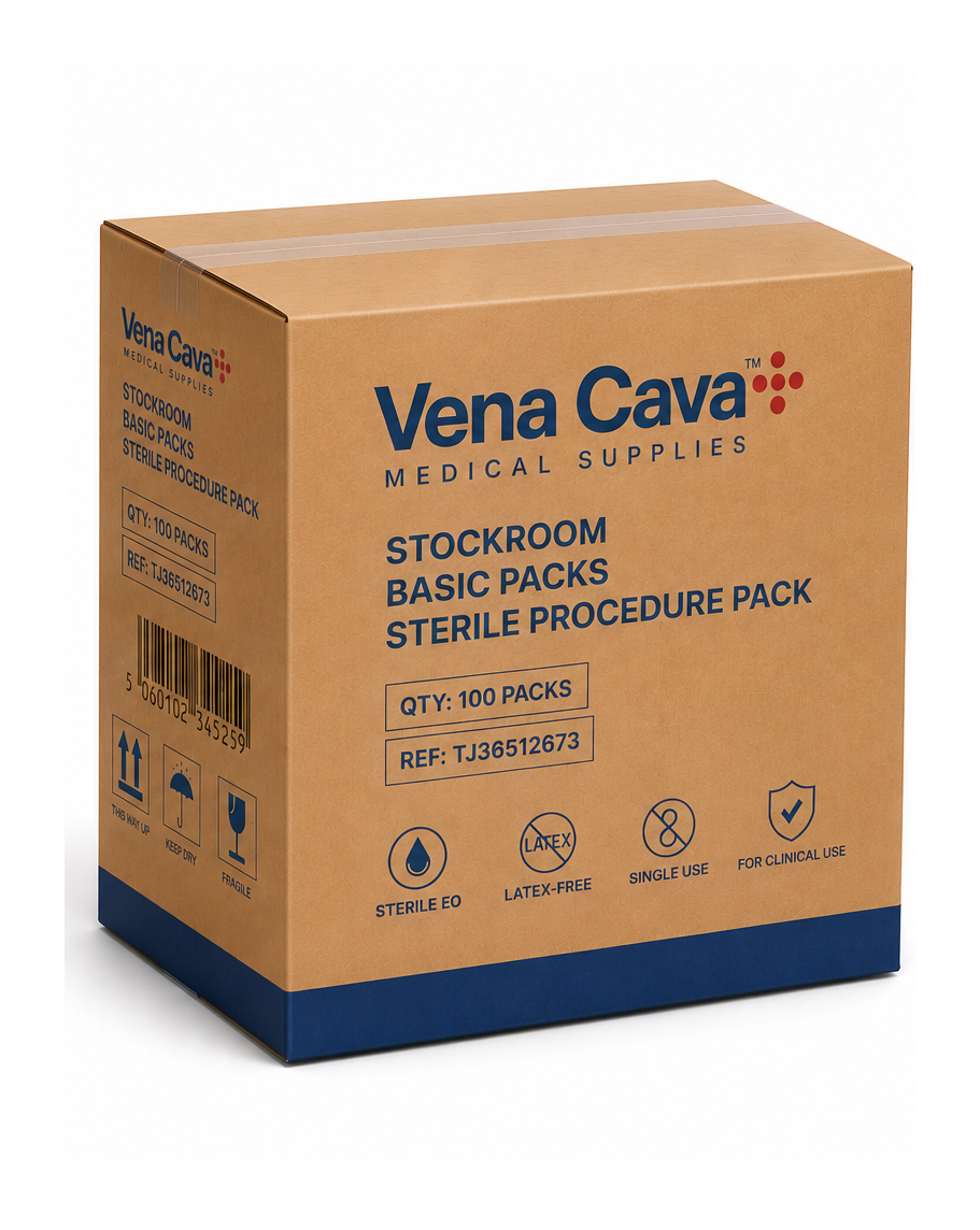 Vena Cava Stockroom Basic Sterile Procedure Pack for wound care and dressing, including sterile supplies for medical procedures.