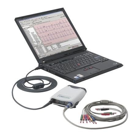 Welch Allyn Cardioperfect AM12 ECG System interpretive display with control panel and ECG cables for cardiac monitoring.