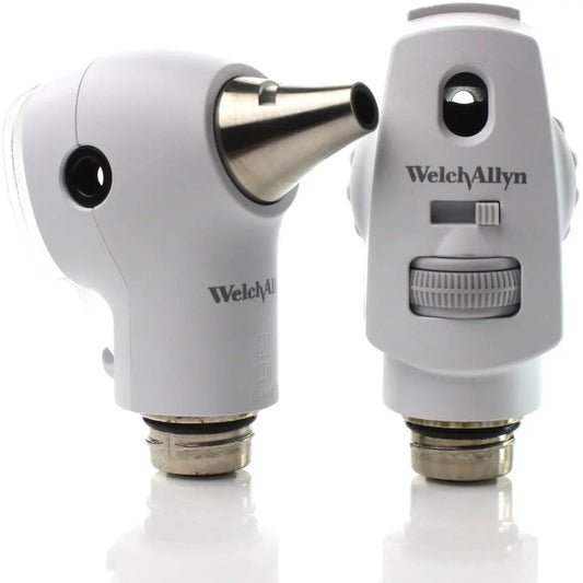 Welch Allyn Pocket PLUS LED Diagnostic Set with snowberry-colored handle, includes ophthalmoscope and otoscope tools.