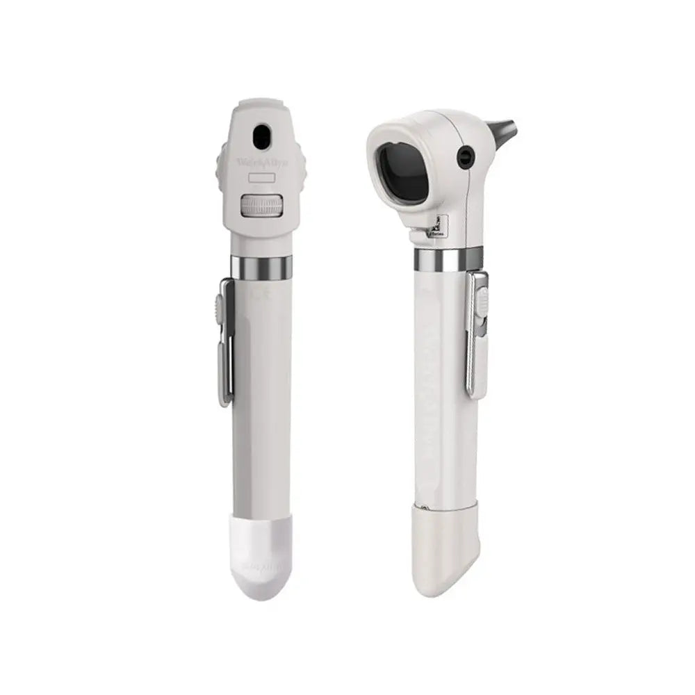 Welch Allyn Pocket PLUS LED Diagnostic Set with snowberry-colored handle, including ophthalmoscope and otoscope components.